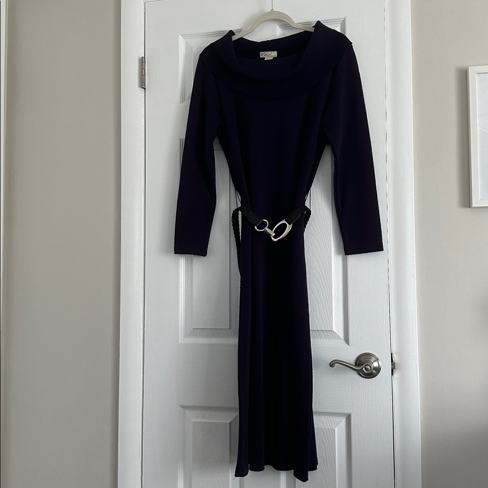 Kim Rogers Purple Knit Sweater Dress